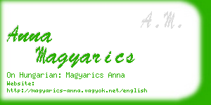 anna magyarics business card